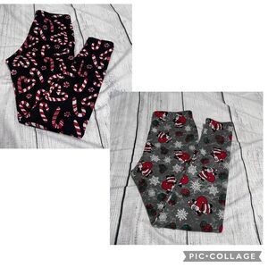 Festive Thick Cozy Holiday Leggings (2) Size S